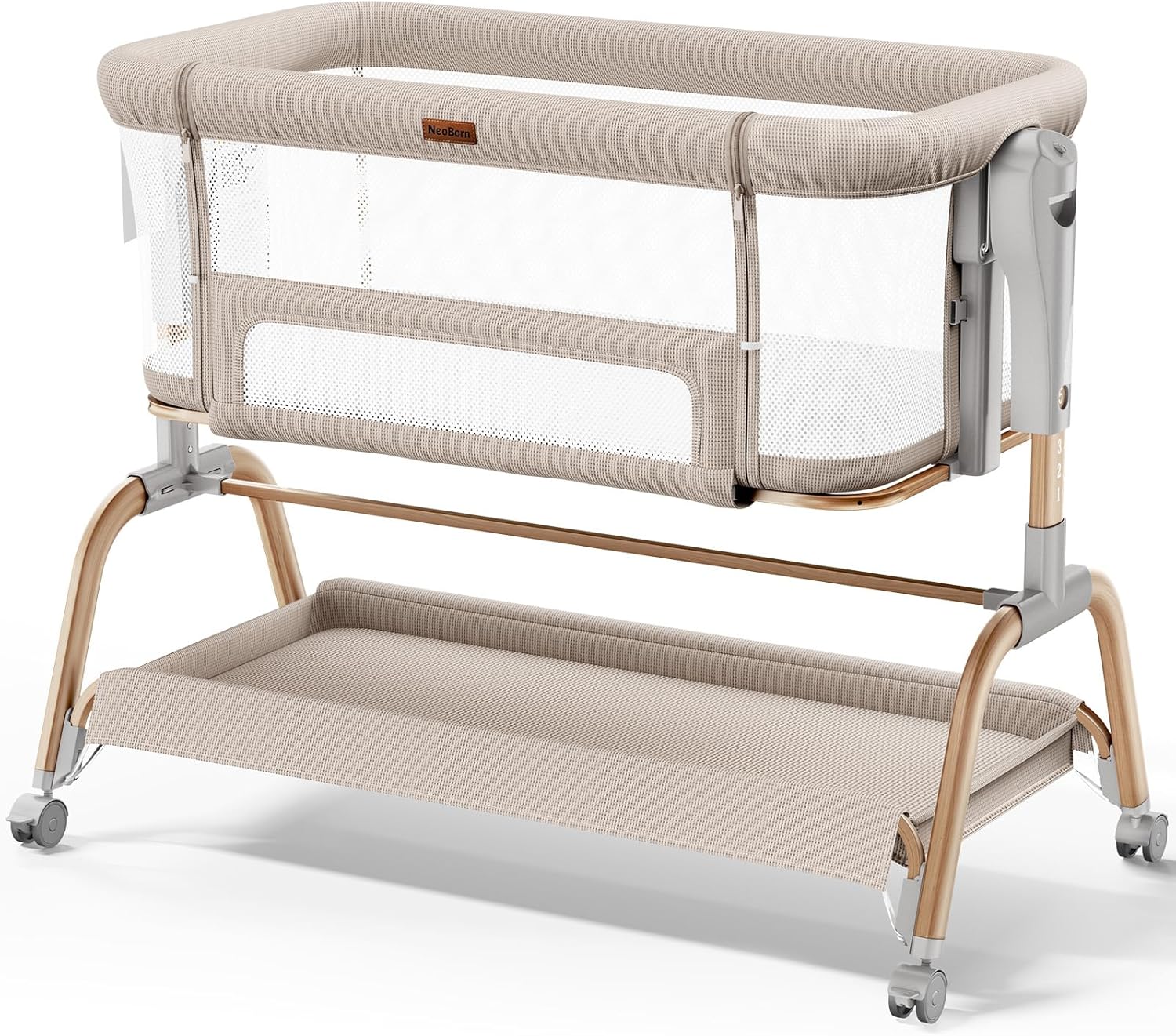 NeoBorn 3 in 1 Baby Bassinet: Bedside, Rocking, and Standalone Crib