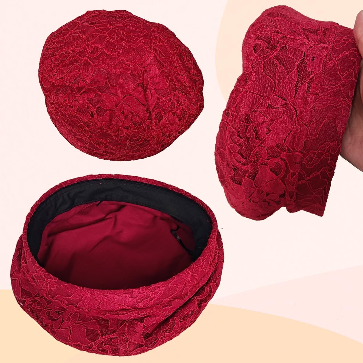Thumbnail 2 de HIQIU Baskenmütze Damen Spitze 55–58 cm