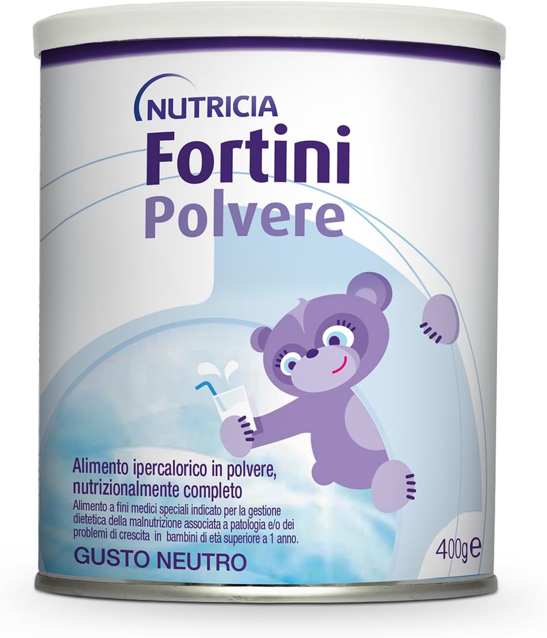 NUTRICIA FORTINI Polvere: supplemento ipercalorico per crescita e sviluppo nei bambini (400 g, gusto neutro)