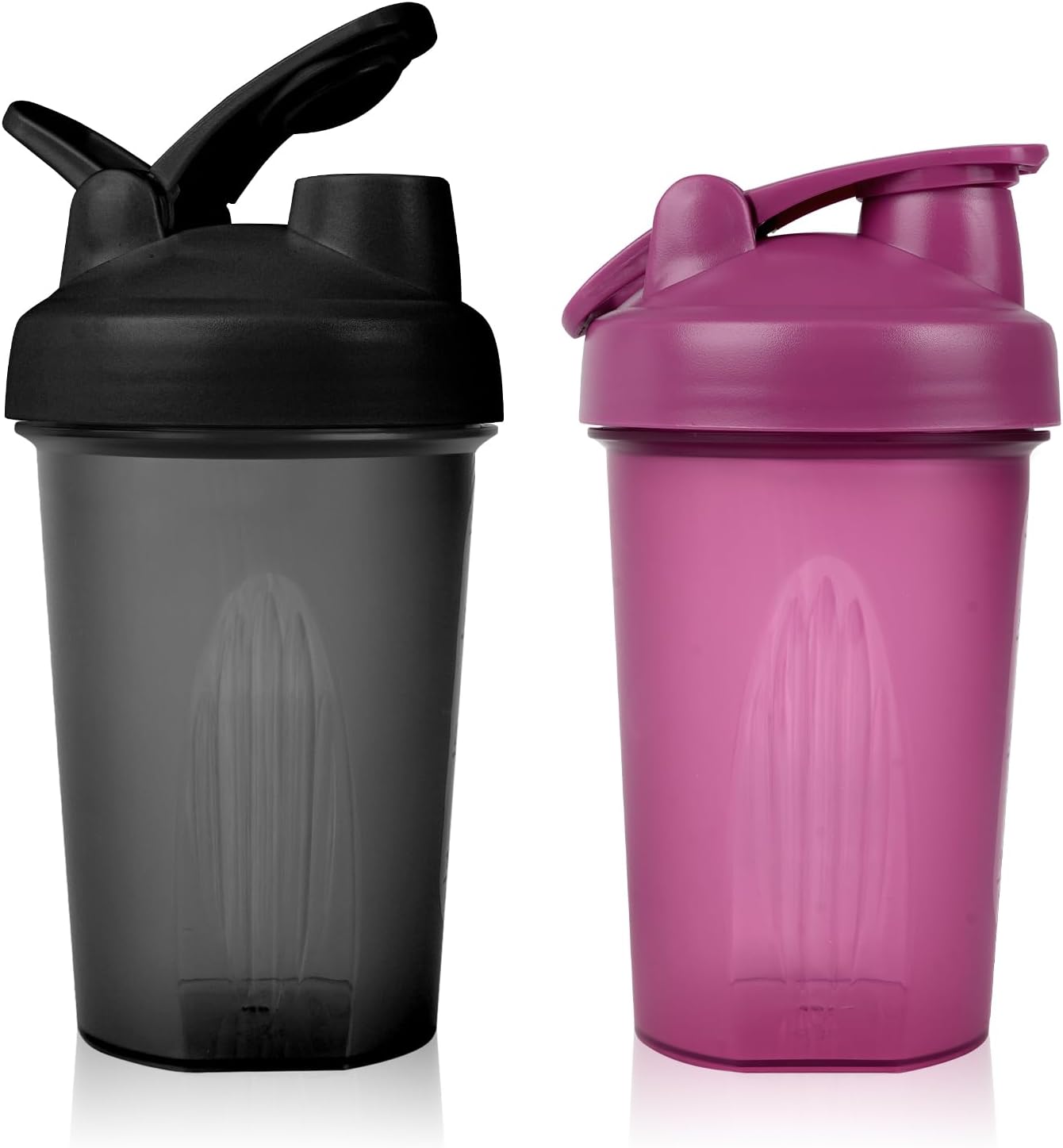 Detalle 2 de ACWOO 4641179 proteïneshakers met mixbal, lekvrij, zwart en paars