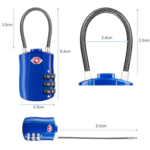 Thumbnail 5 de Diyife TSA Approved Luggage Locks with Flexible Steel Cable – Easy to Set Up
