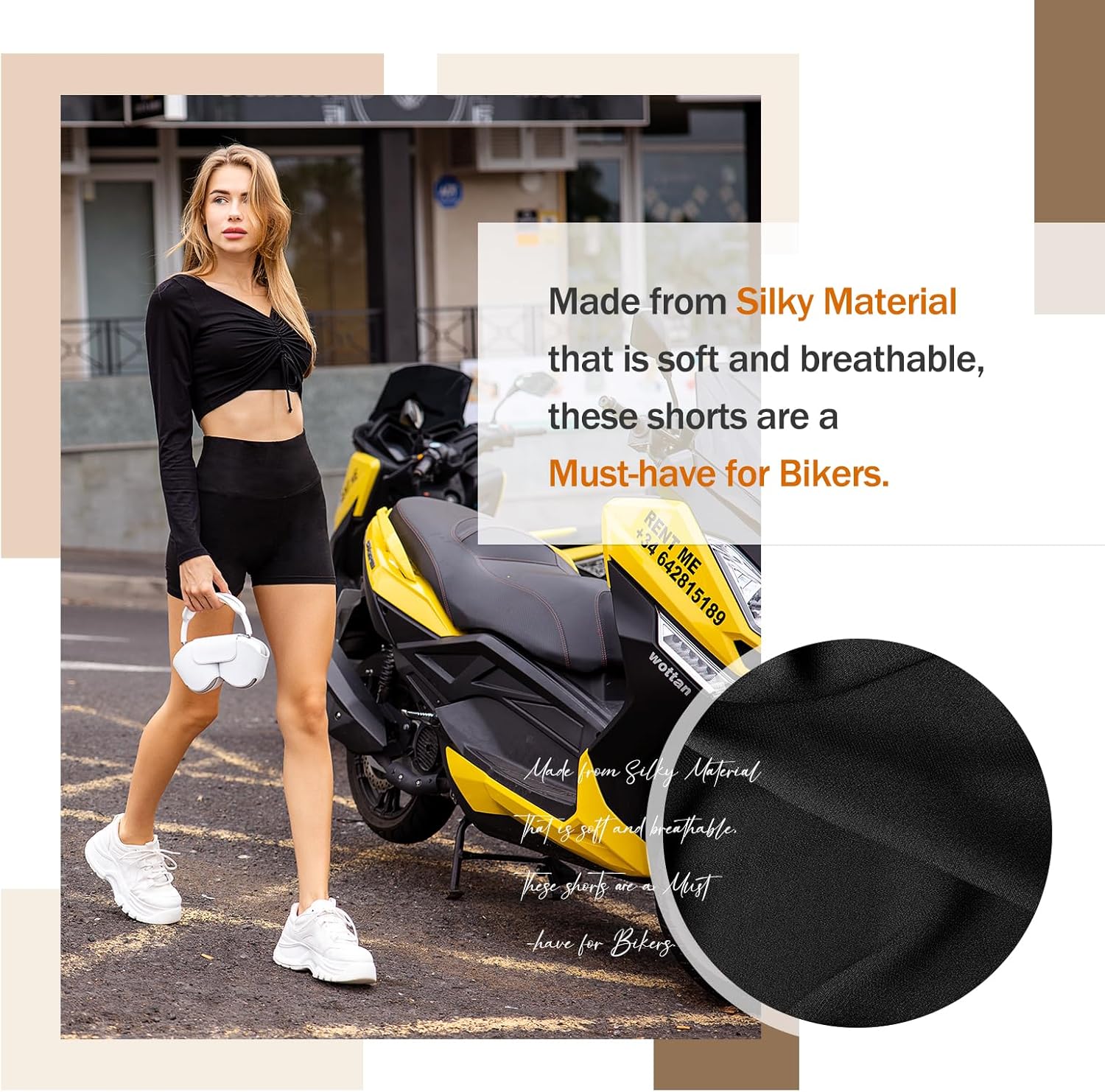 Thumbnail 3 de Sanpetix Gym Shorts for Women – Black Cycling Shorts for Biker Workout, Running & Yoga