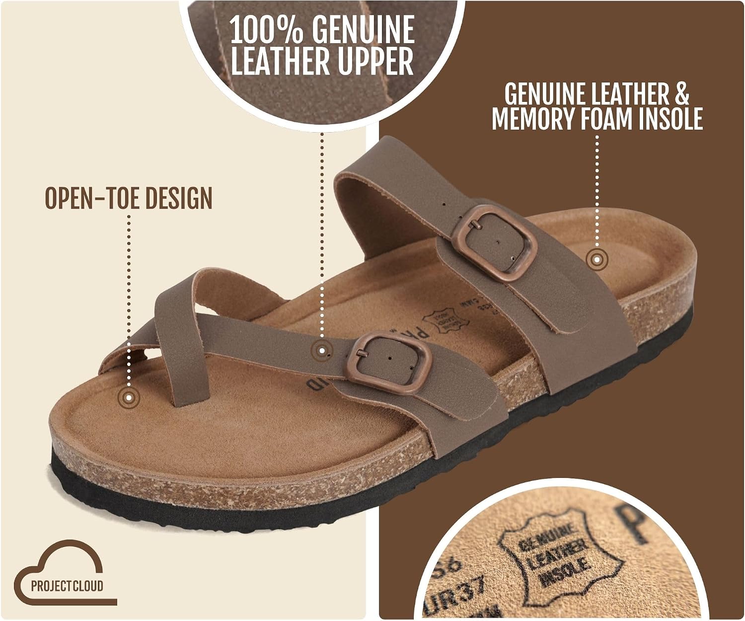 Detalle 2 de Project Cloud Women's Genuine Leather Sandals