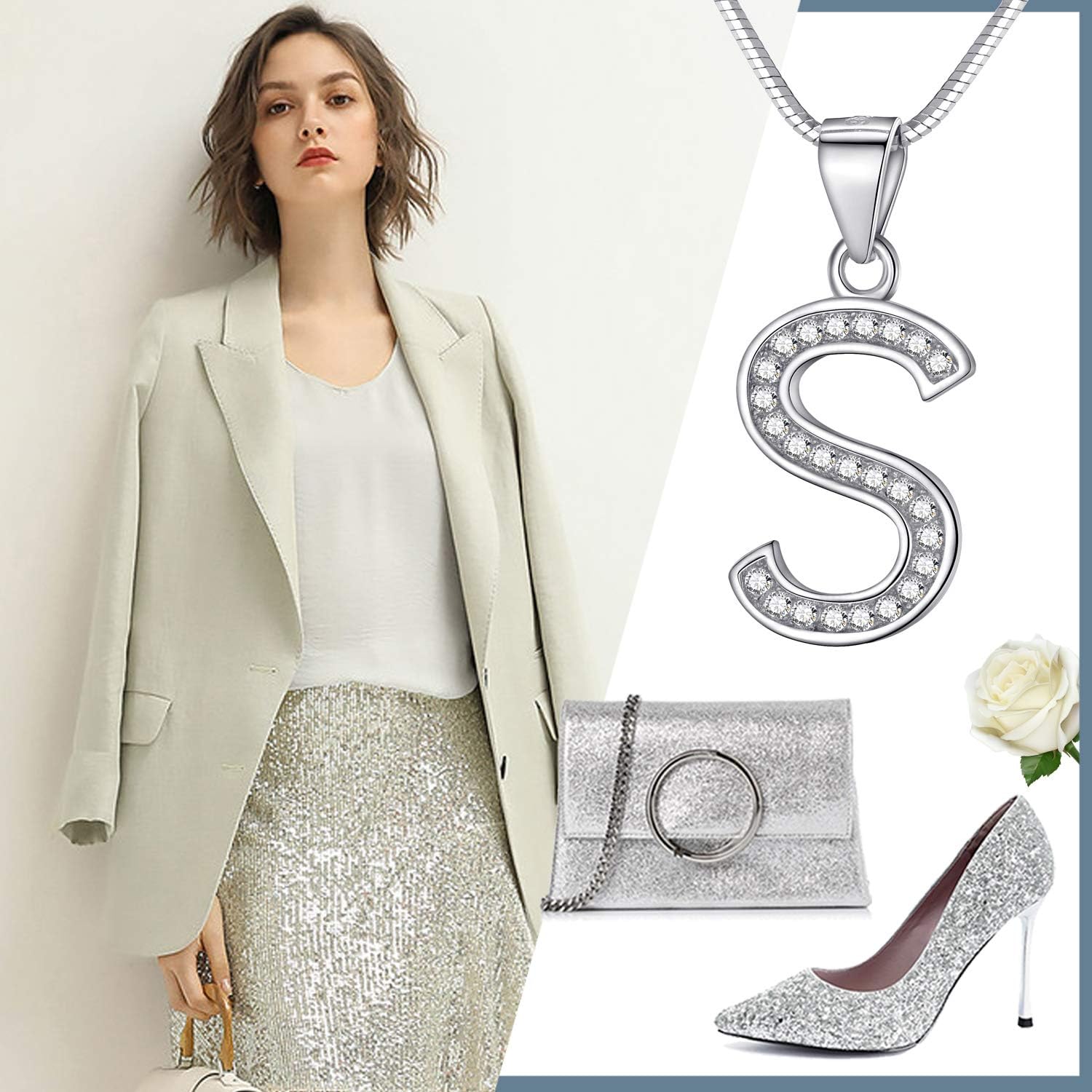 Thumbnail 4 de Morella Collar letra 925 Plata 45 cm
