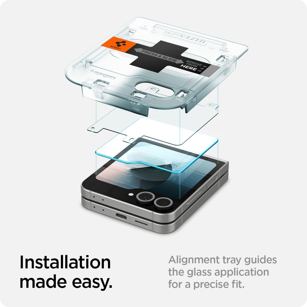 Detalle 1 de Spigen Glas.tR EZ Fit: Protector Pantalla Samsung Galaxy Z Flip 6
