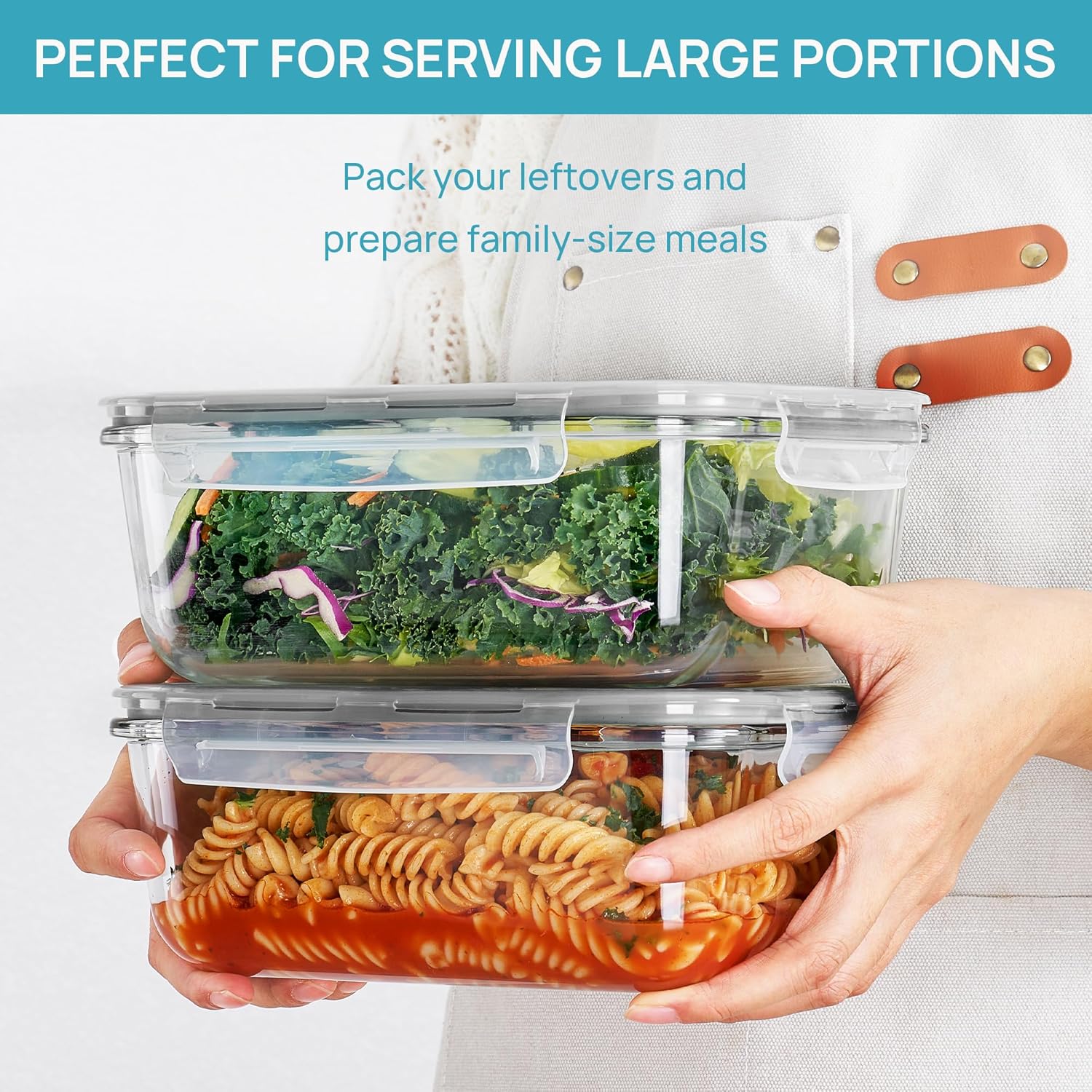 Detalle de Vtopmart 2-Pack 1860ml Glass Storage Containers ⚙