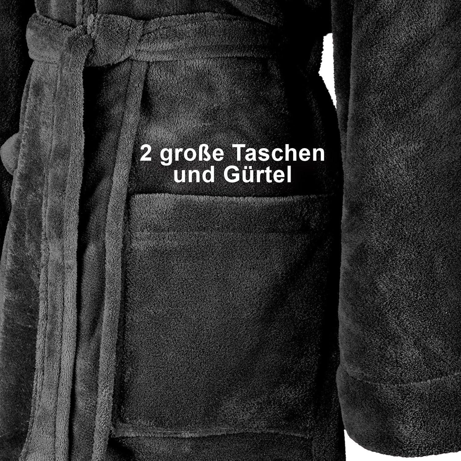 Thumbnail 2 de Gräfenstayn® Kuschelfleece Bademantel mit Kapuze (Unisex), Öko-Tex Standard 100, Größe S–XXXL