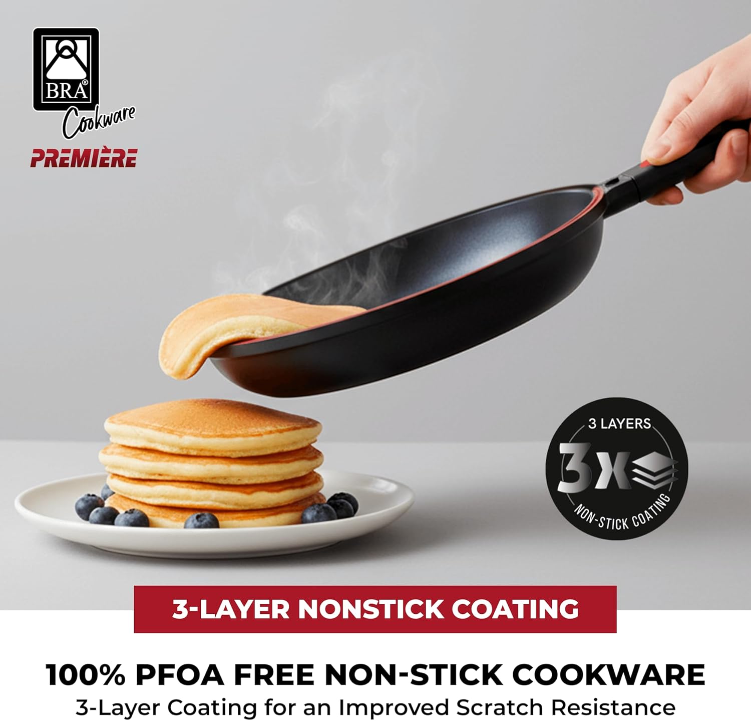 Thumbnail 5 de BRA Dupla Premiere | Poêle Double à Omelette 26 cm – Noir