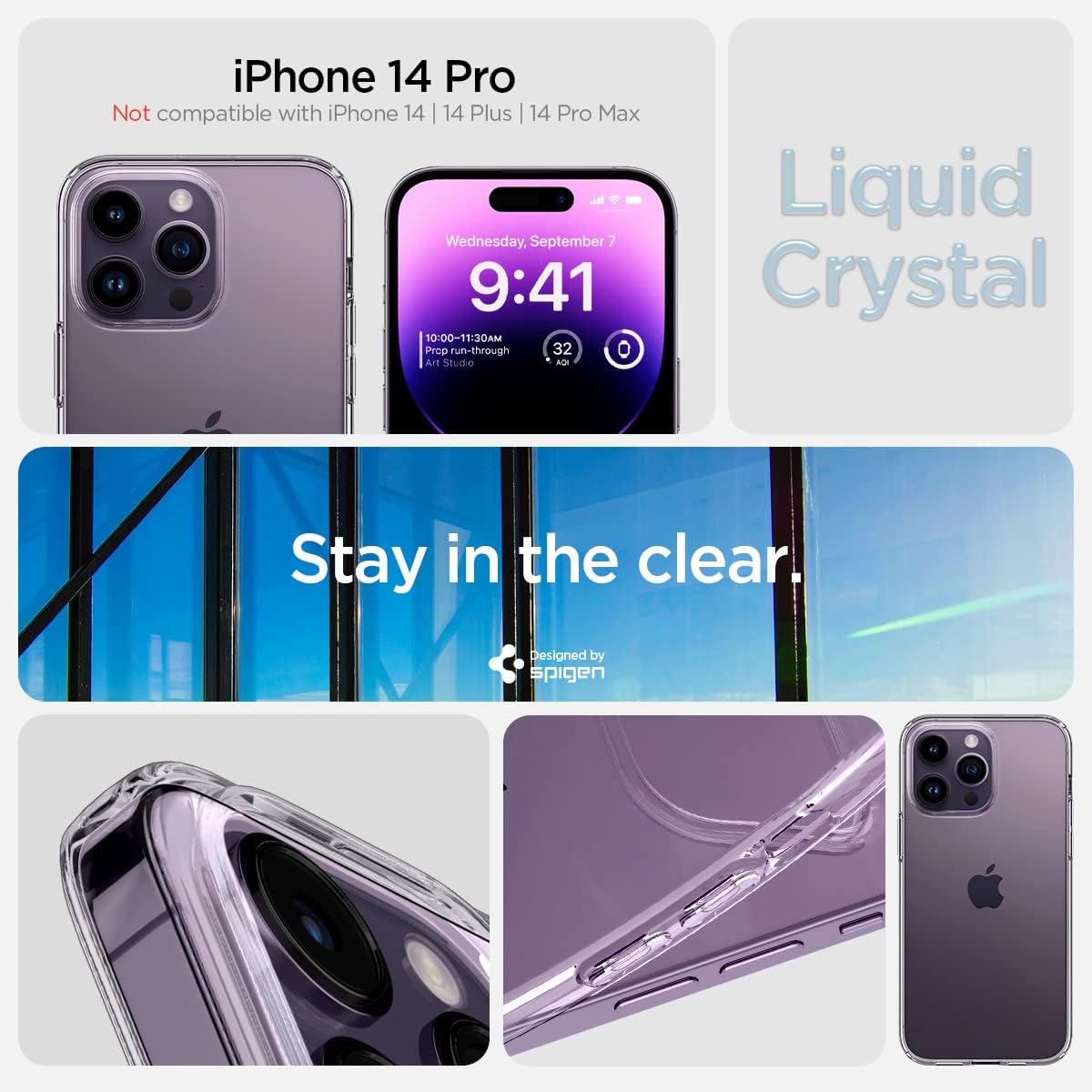 Thumbnail 1 de Spigen Liquid Crystal pour iPhone 14 Pro – transparent