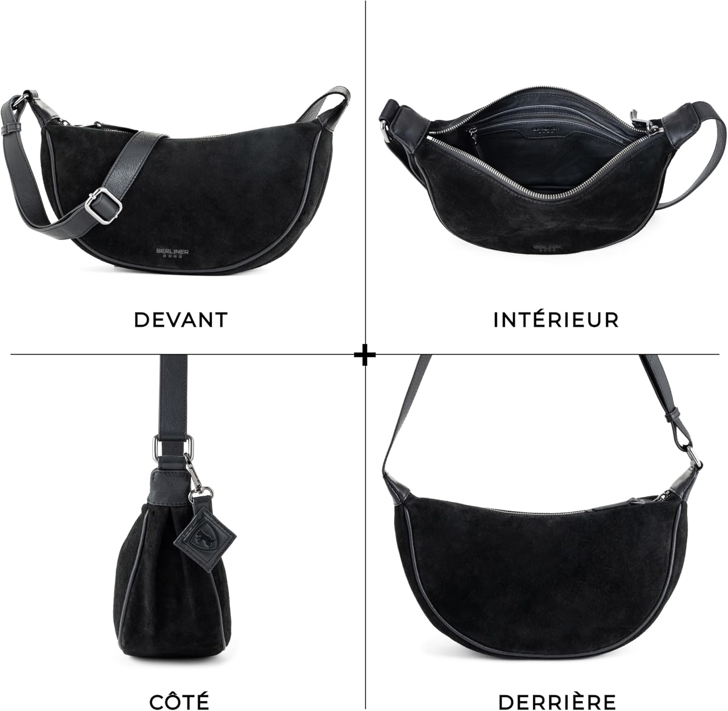 Thumbnail 5 de Berliner Bags Luna : sac à main porté épaule en cuir suédé pour femme