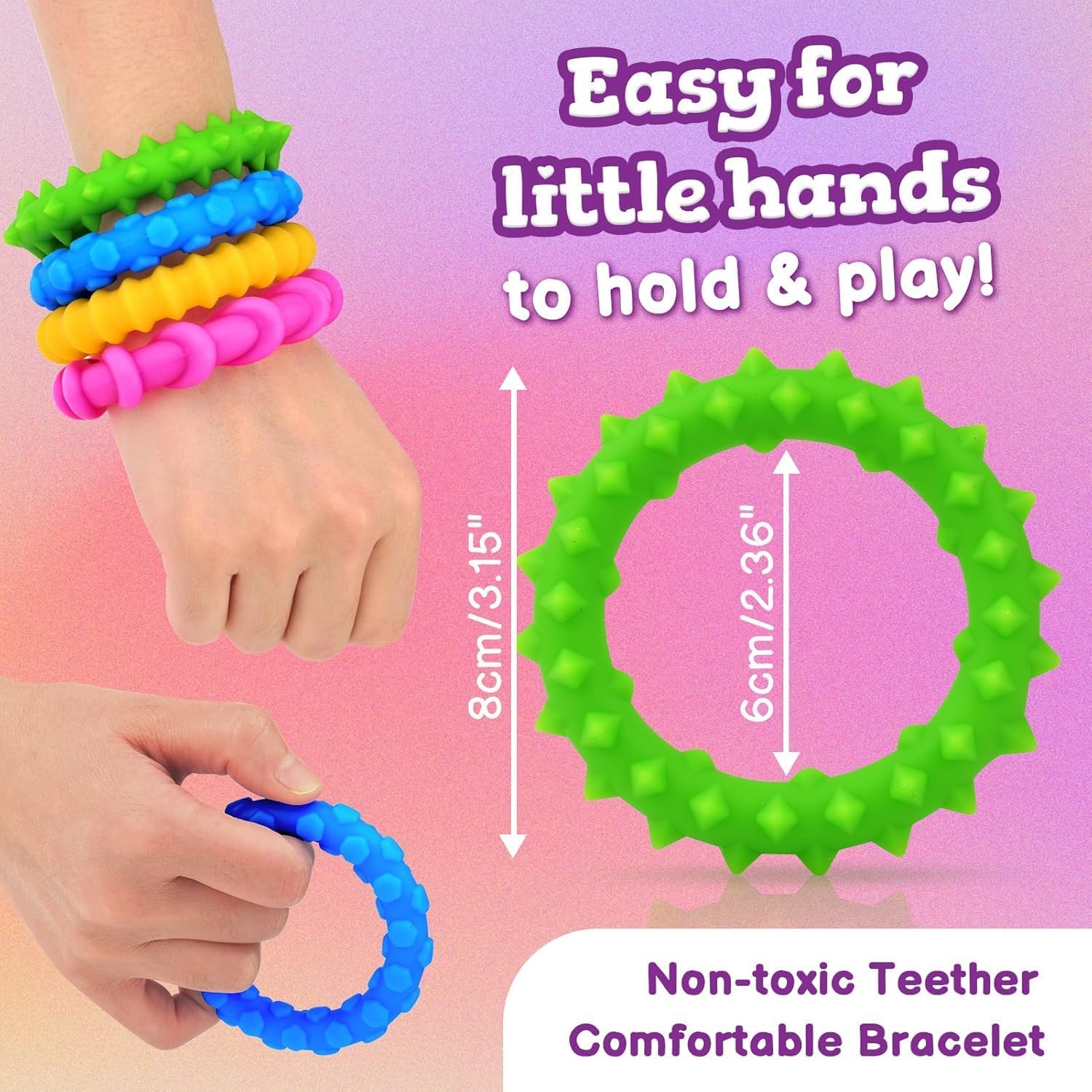 Thumbnail 4 de Sensory Fidget Toys Kids Toddlers 4-Pack Chew Sensory Bracelets (Age 3+)