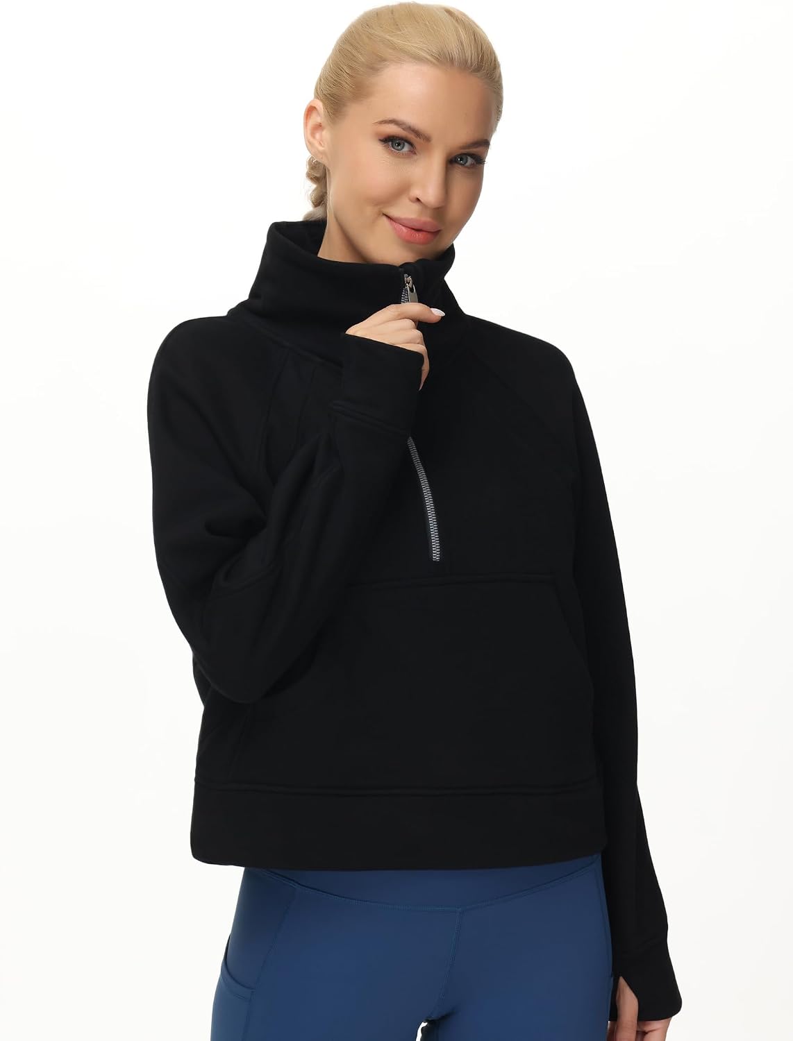 Thumbnail 6 de THE GYM PEOPLE Women's Half Zip Fleece Pullover