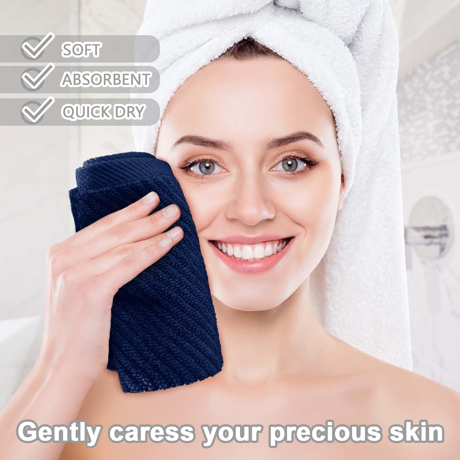 Detalle 2 de Wash Cloths for Your Face 13" 6-Pack 🧻