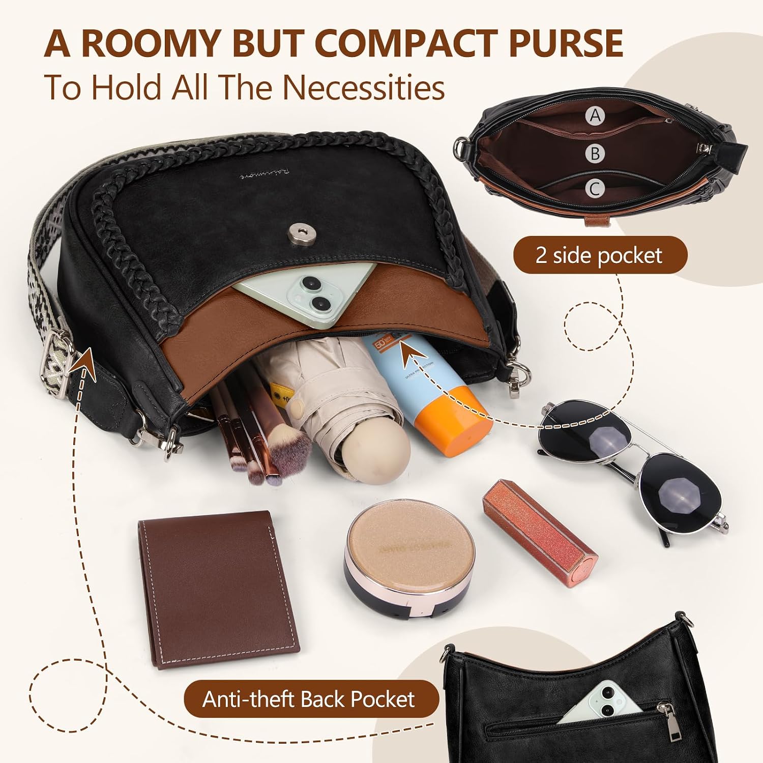 Thumbnail 3 de RAINSMORE Crossbody Bag for Women