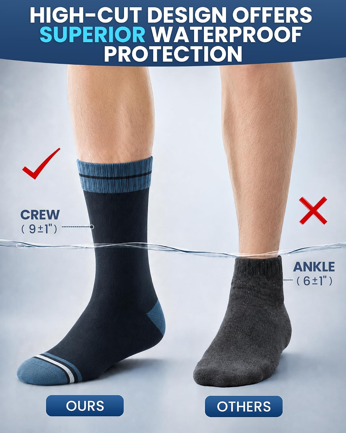 Detalle 2 de Niorasen Waterproof Hiking Socks, Cotton Blend