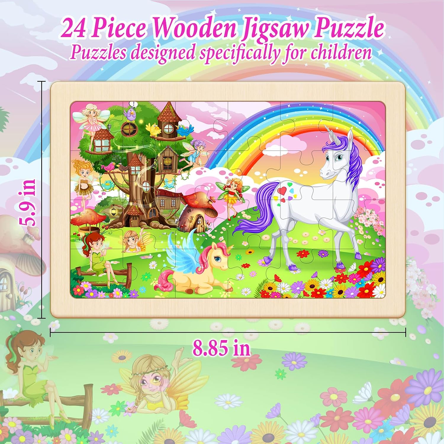 Detalle 2 de WaaLod Wooden Puzzles, 24-Piece Set
