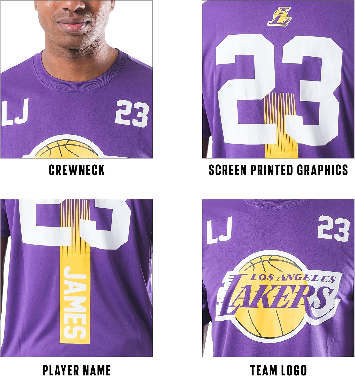 Detalle de Ultra Game Men’s NBA Official Super Soft Players T-Shirt