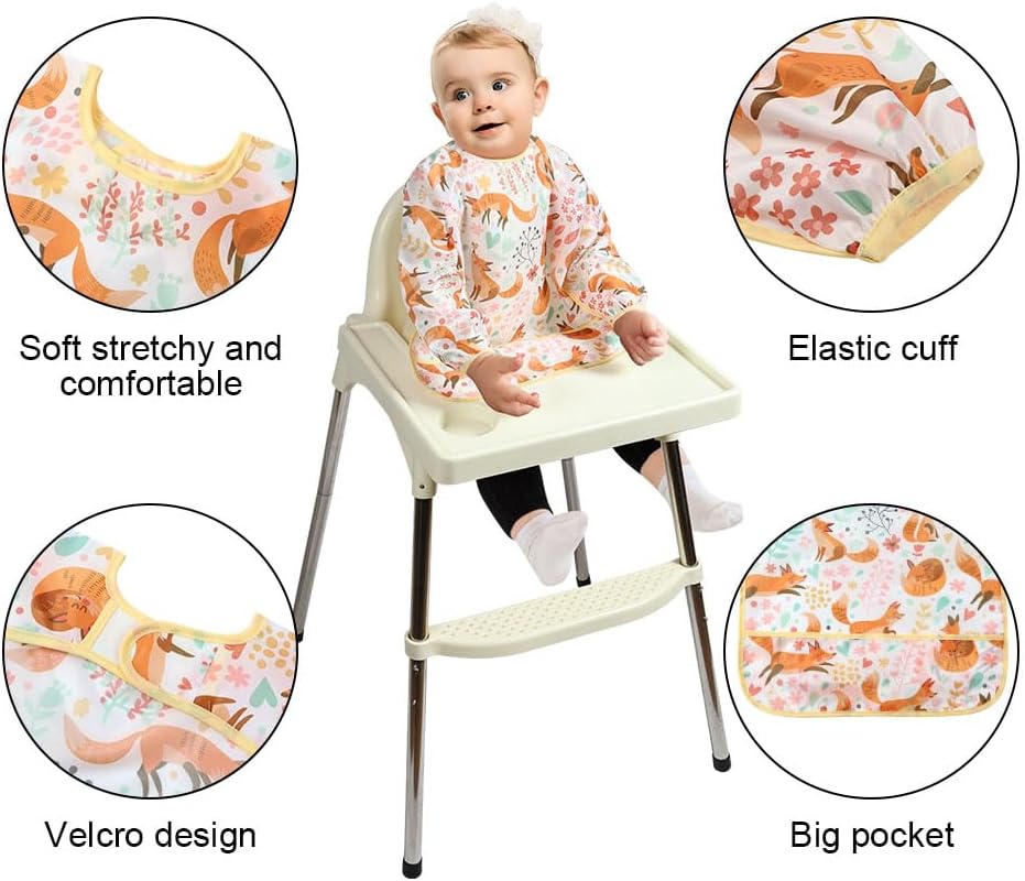 Thumbnail 2 de Vicloon Lätzchen Baby mit Ärmeln (5er-Set) – abwaschbare Ganzkörper-Lätzchen für 6–24 Monate