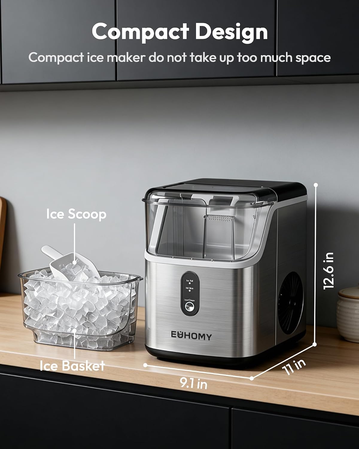 Thumbnail 5 de EUHOMY Nugget Ice Maker Countertop: Soft, Chewable Pebble Ice in Minutes