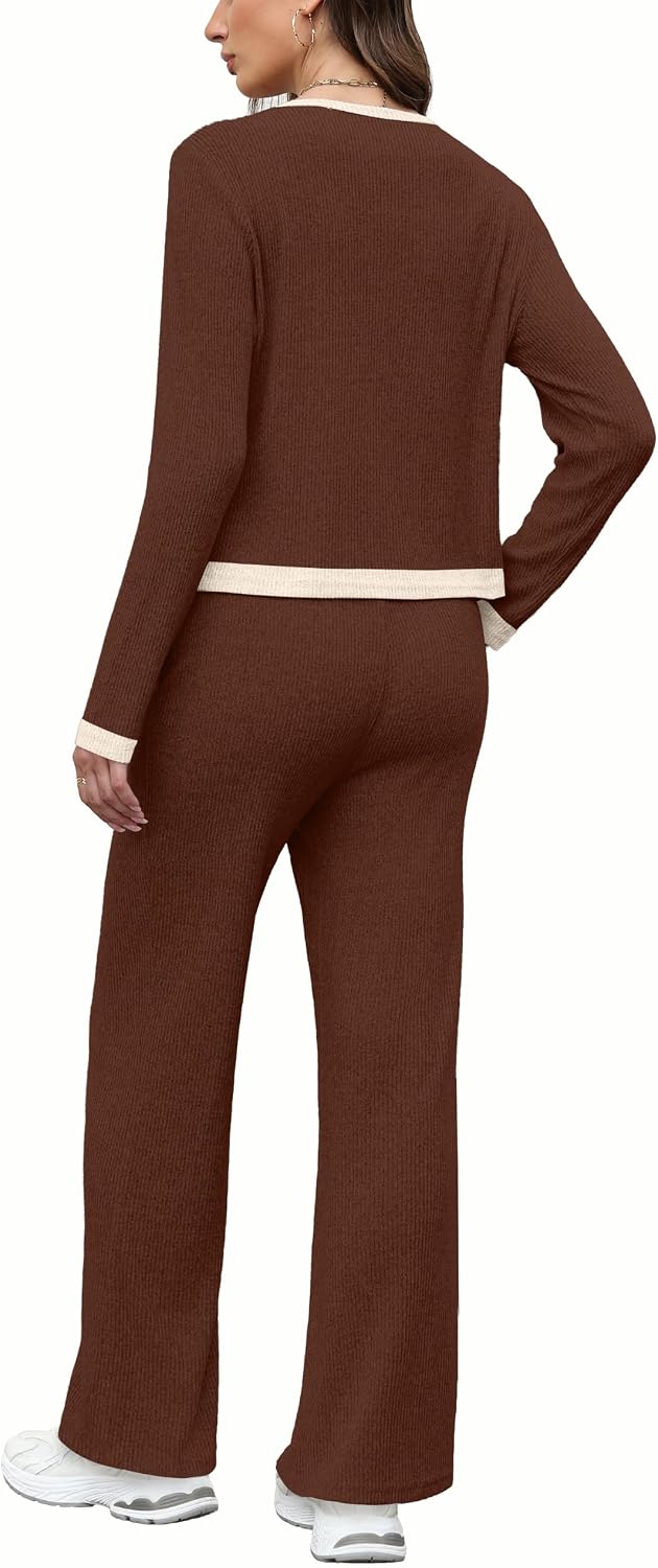 Detalle 2 de WIHOLL Women's Loungewear Set Ribbed Knit