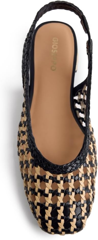 Detalle de GIOSEPPO Femme Wendell Chaussure Baby — Ballerines tressées en cuir, transformables en mules