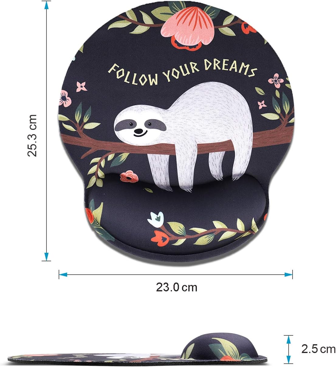 Detalle 2 de AOKSUNOVA Mousepad mit Handauflage (Hellblau) – gelkissen Ergonomie für Büro, Home-Office & Alltag