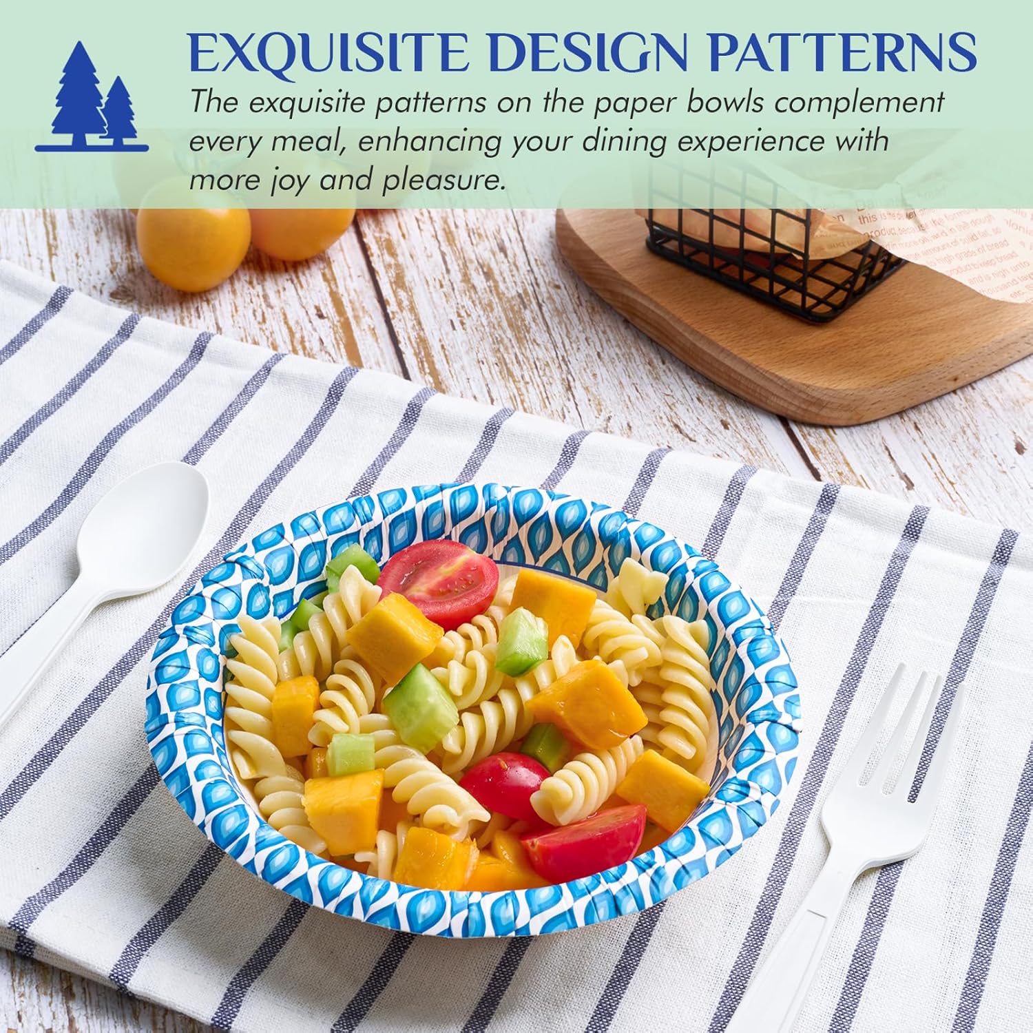 Detalle 2 de MUCHII 12 Oz Paper Bowls — 200 Count, Disposable and Soak-Proof for Everyday Meals