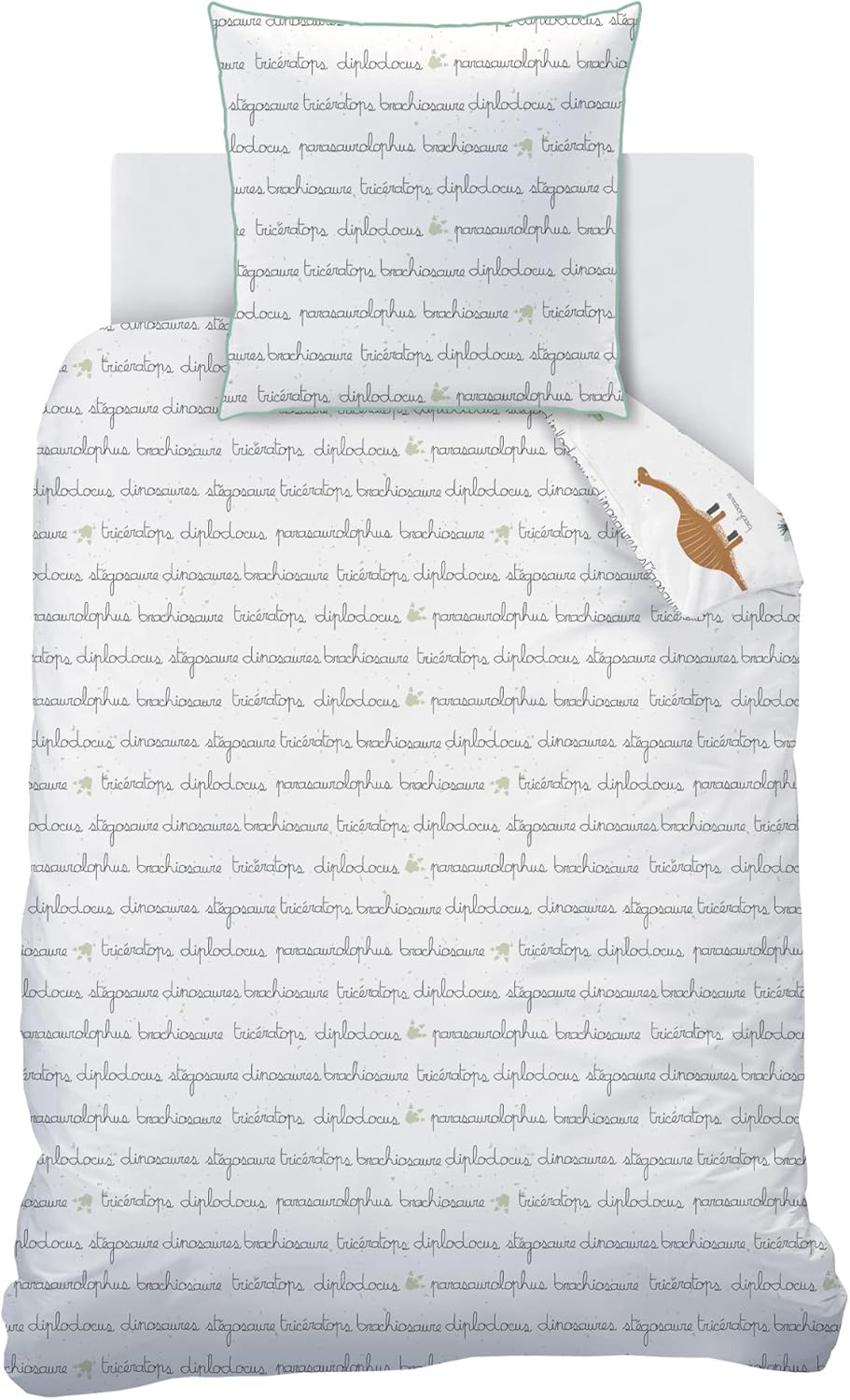 Thumbnail 3 de MATT & ROSE Parure de lit Garçon 140x200 cm Dinos, 100% coton Oeko-TEX (housse + taie 63x63 cm)