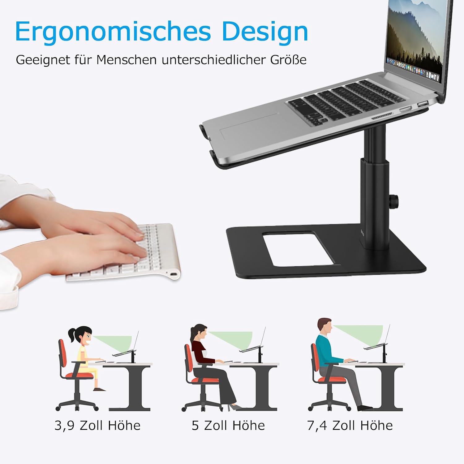 Detalle 2 de BoYata Laptopständer höhenverstellbar für 10-17 Zoll