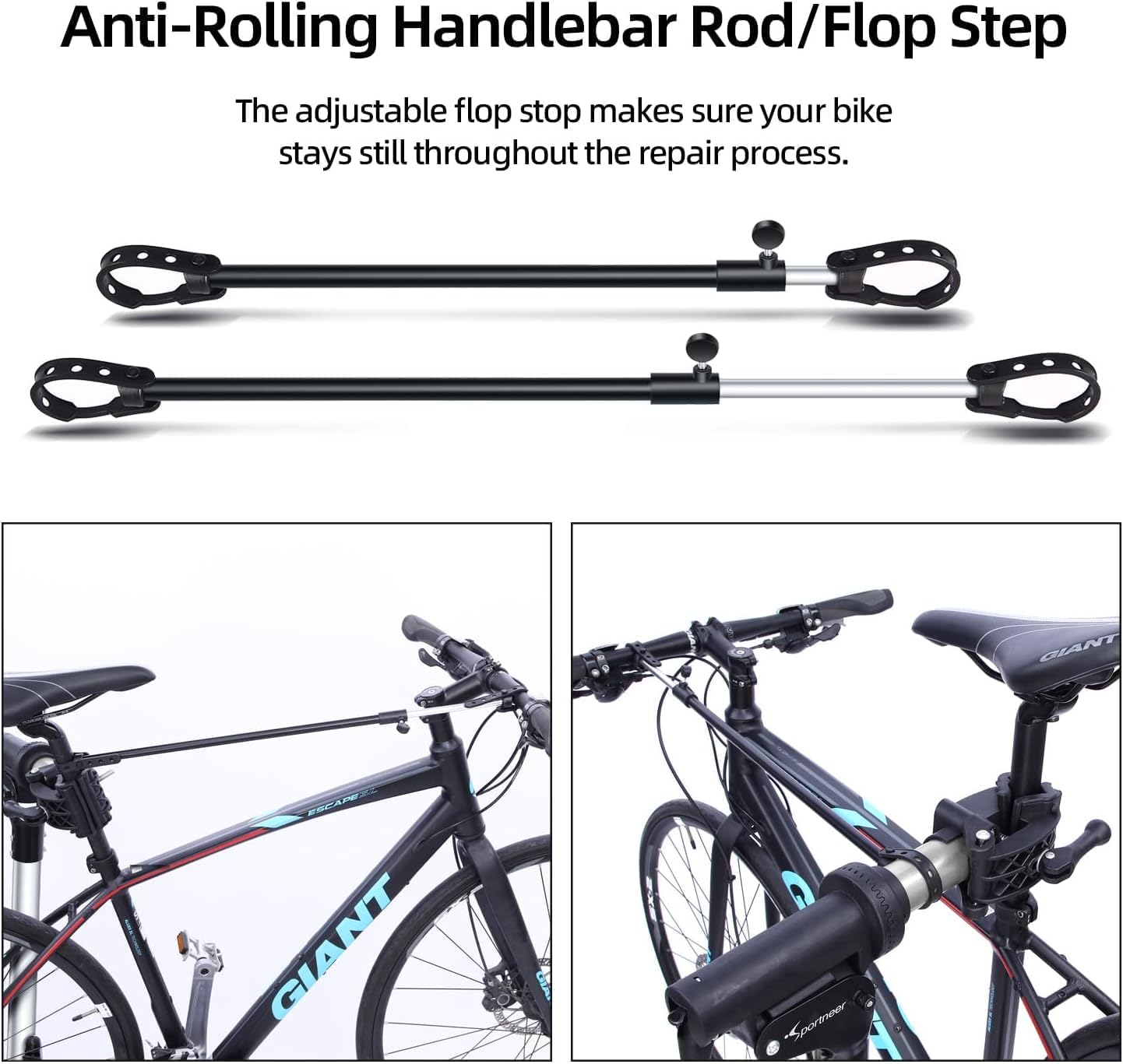 Detalle 2 de Sportneer faltbarer Fahrrad-Montageständer aus Aluminium – 360° drehbare Klemme & höhenverstellbar, für MTB, Rennrad, E‑Bike