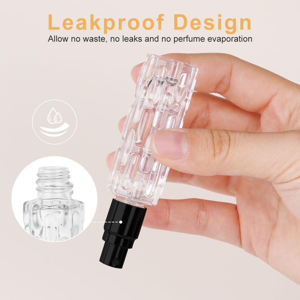 Detalle de LOPHE flacons de parfum vides rechargeables Nior – vaporisateur de voyage 4 x 10 ml, mini portable anti-fuites