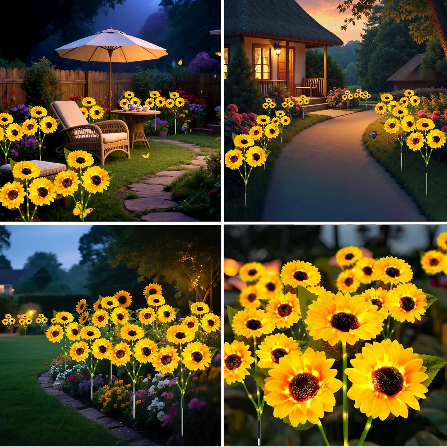 Thumbnail 6 de Liuyife 9-Flower Sunflower Solar Lights for outdoor gardens and paths (waterproof)