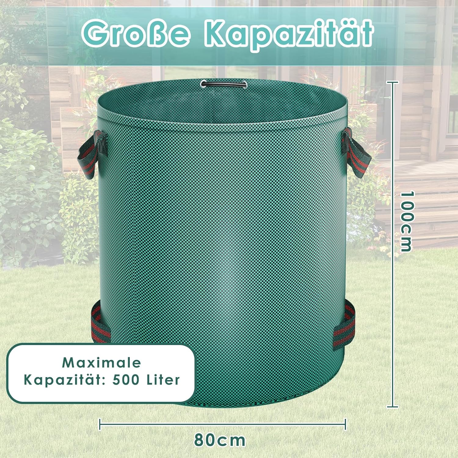 Thumbnail 5 de Pfloge® 2X 500L Gartenabfallsack – robuster, selbststehender Laubsack mit 4 Griffen