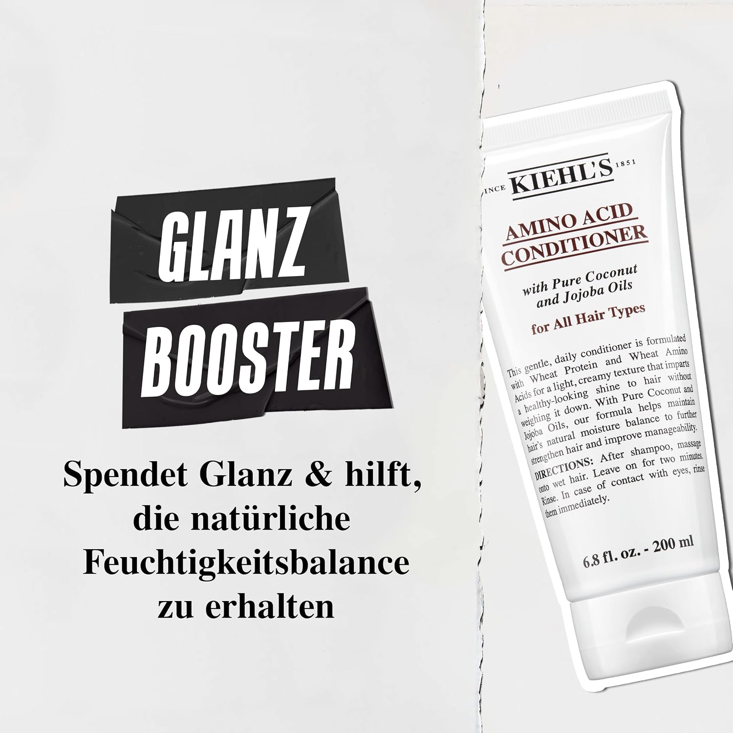 Detalle de KIEHL'S Amino Acid Conditioner – Feuchtigkeitsspendende Haarspülung mit Aminosäuren für geschmeidiges, gesund aussehendes Haar