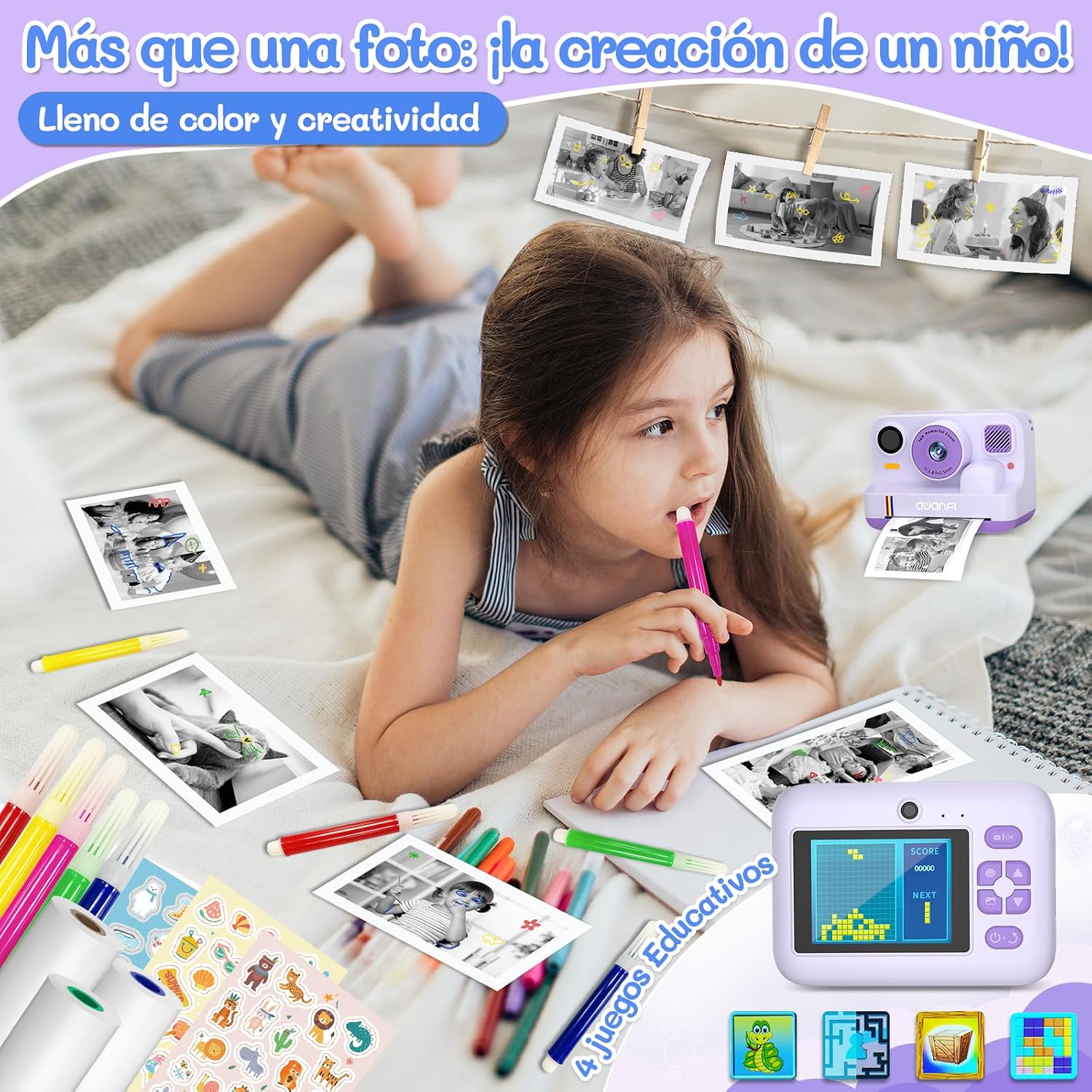 Thumbnail 4 de AWANFI Camara Fotos Infantil 2,4" 1080P