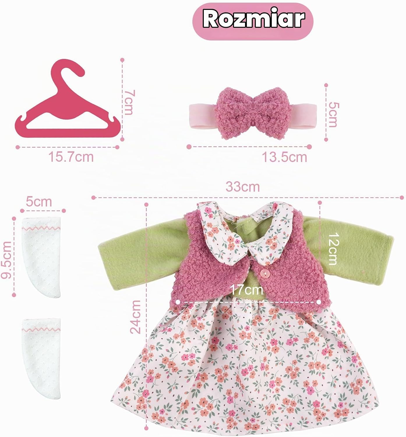 Thumbnail 1 de Aolso EUV8-4PC-WXK-FBA ubranka dla lalek 35–43 cm, 4 sztuki