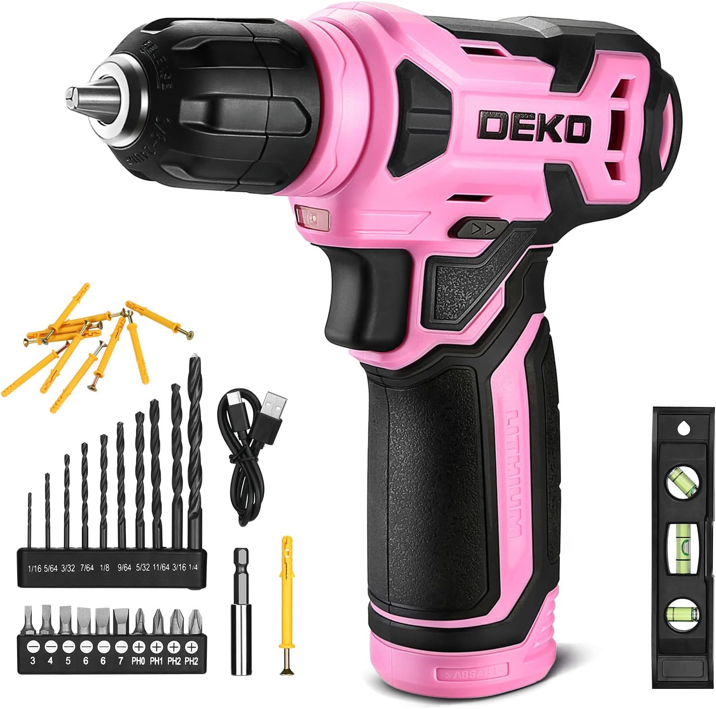Detalle de DEKOPRO DKCD08XL02-S2-EU-P 8V Cordless Drill with 3/8-Inch Chuck