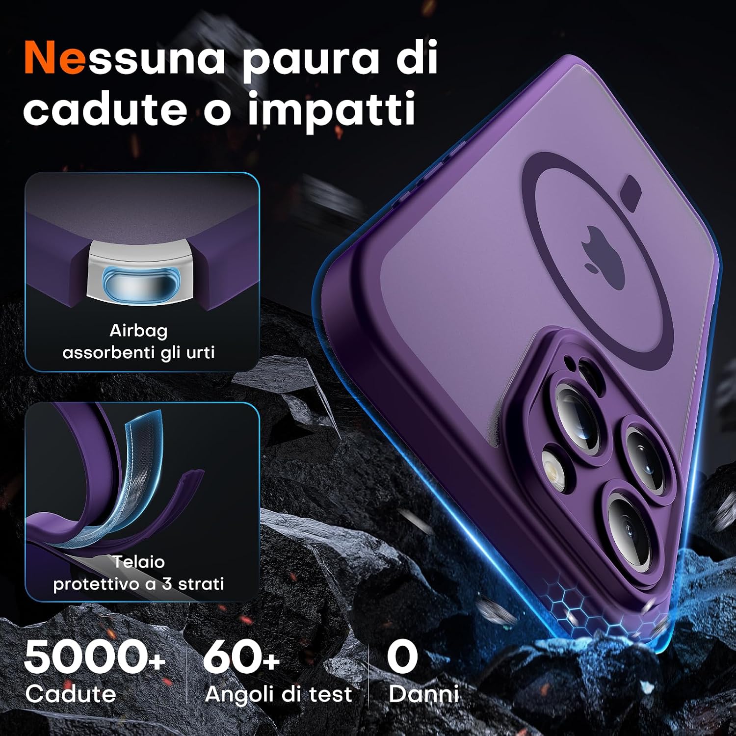 Detalle 2 de TOCOL Cover Magnetica iPhone 13 Pro 6,1" Viola