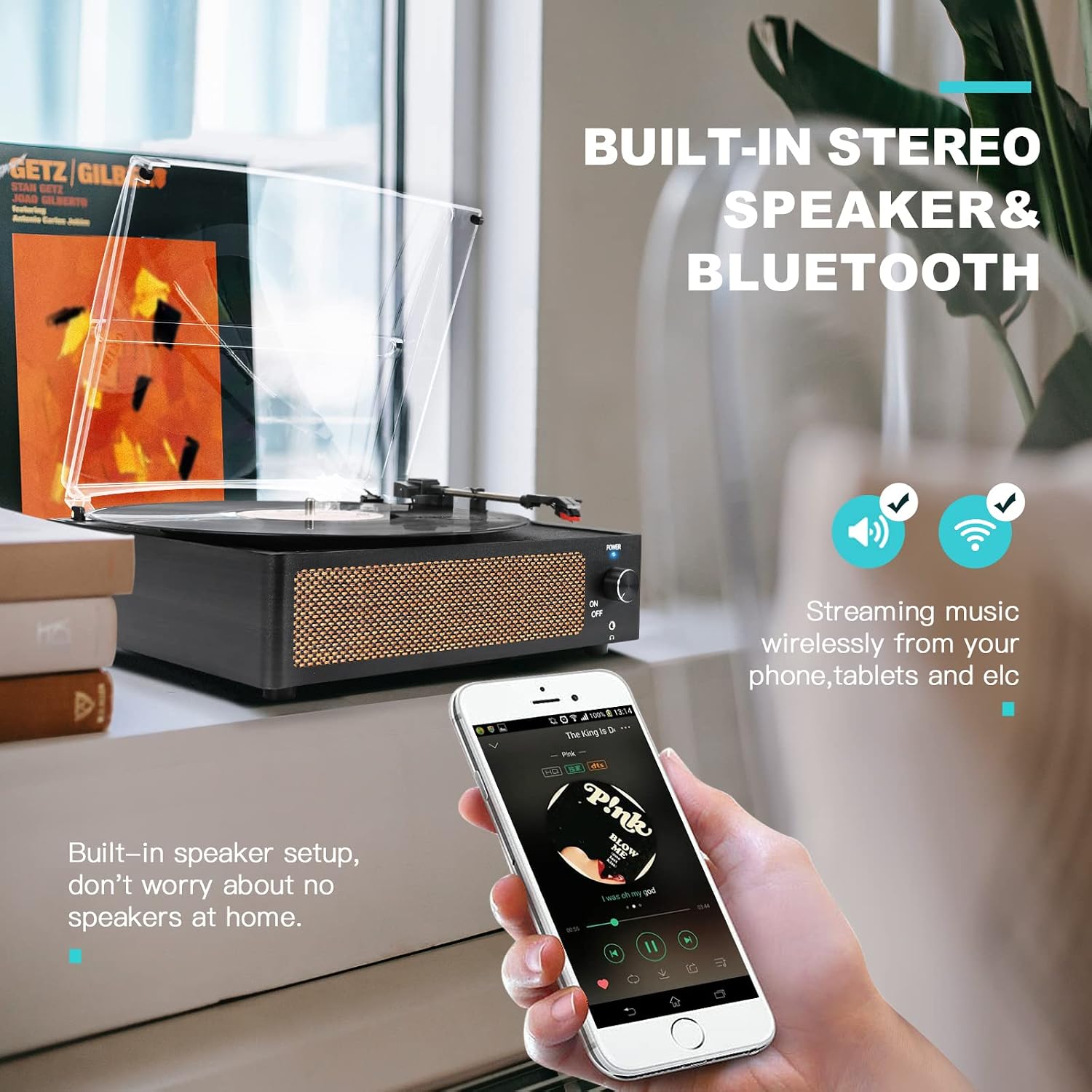 Thumbnail 4 de Vinyl Record Player with Speakers 3-Speed