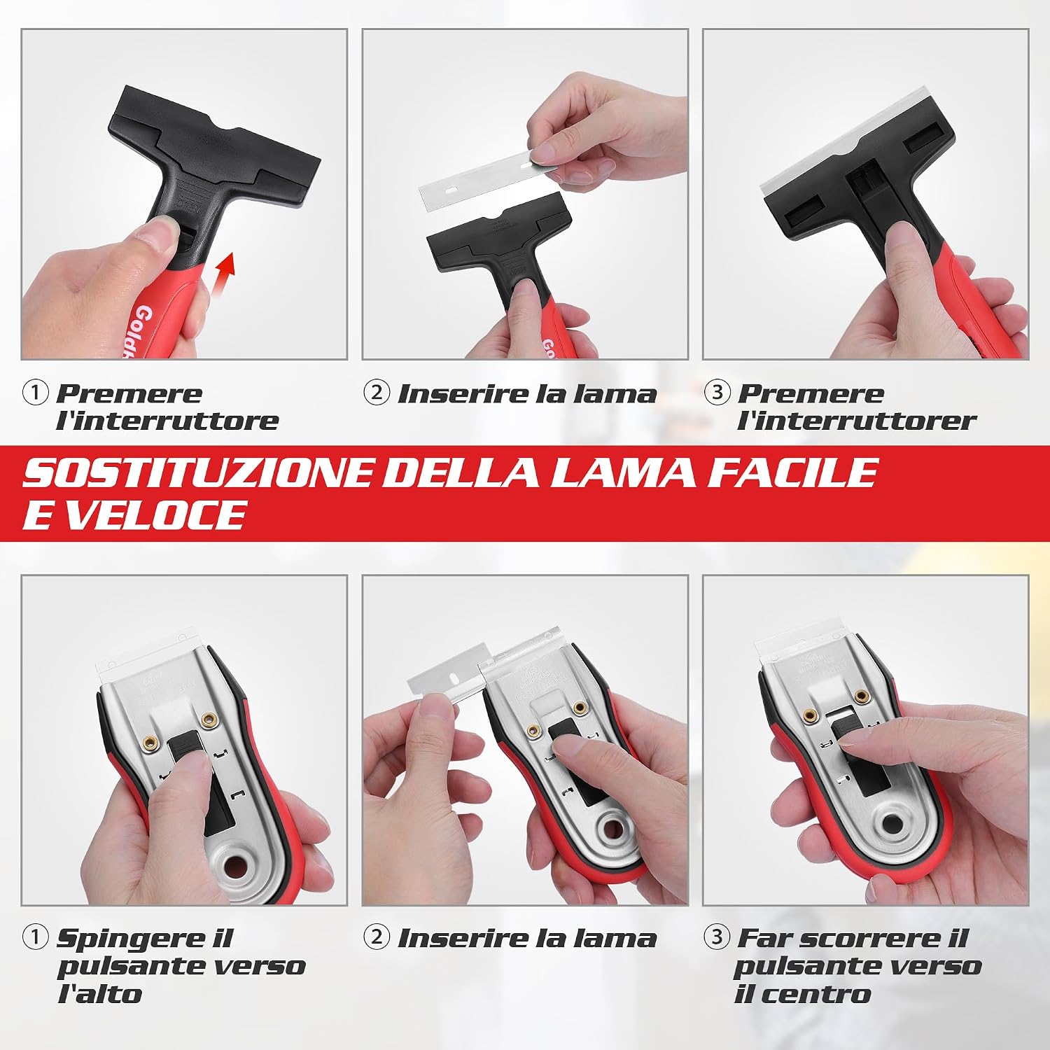 Detalle de Goldblatt Raschietto set 2 con 20 lame