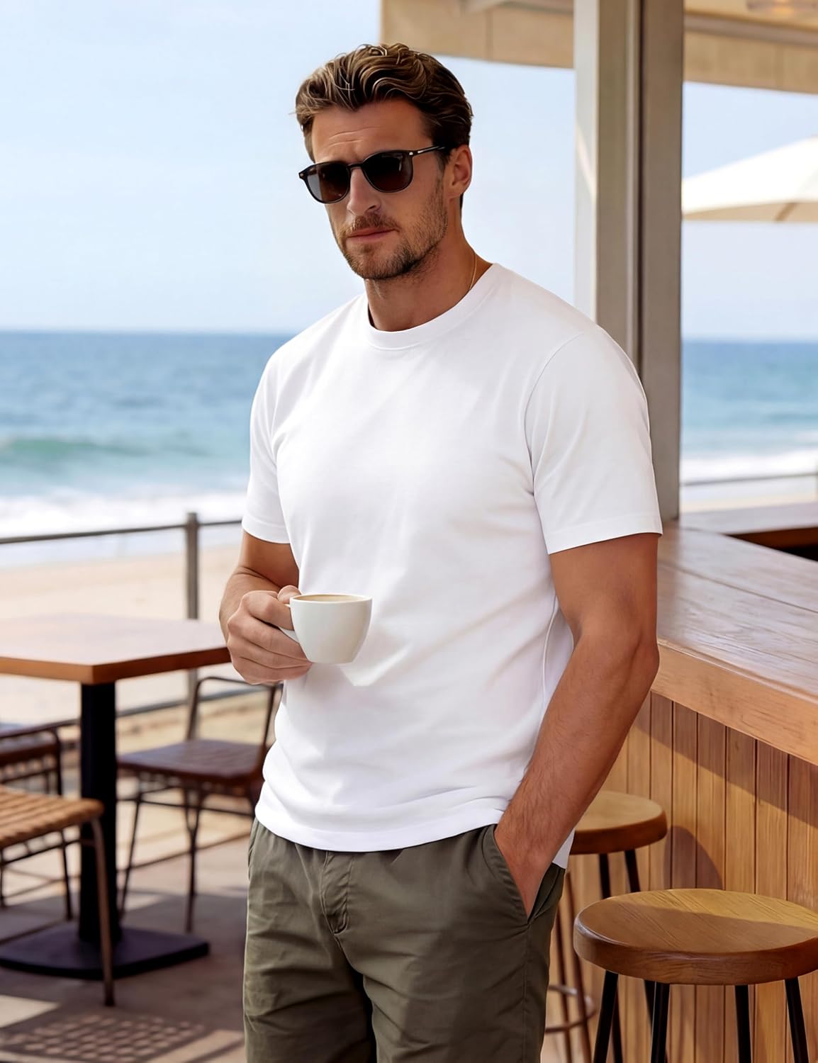 Thumbnail 2 de TACVASEN Men's T-Shirts Cotton Tshirt UPF 50+ – Lightweight, Quick-Dry and Breathable