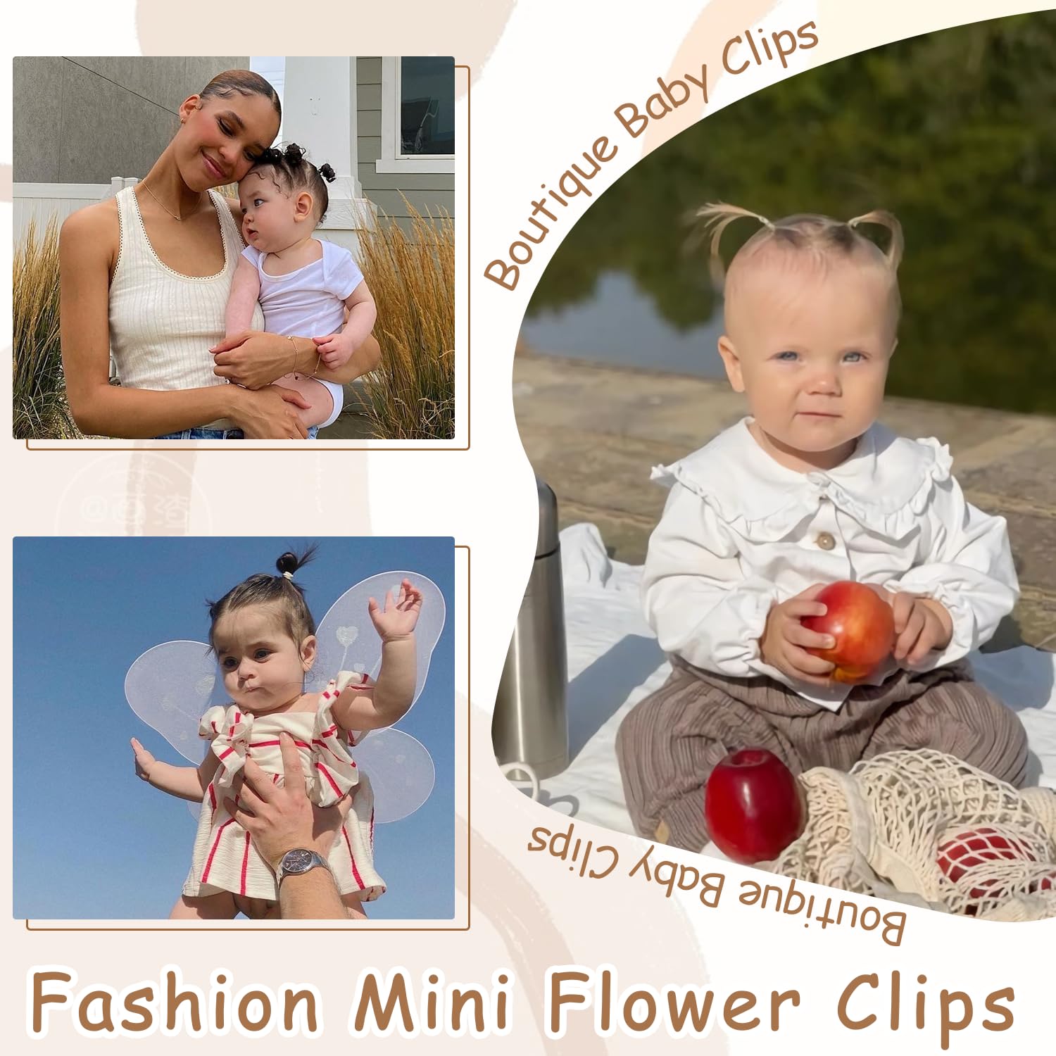 Detalle 2 de CÉLLOT Mini Flower Hair Claw Clips, 96 Pieces in 24 Colors with Organizer