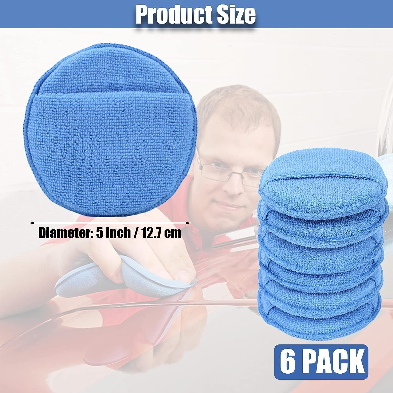 Detalle 2 de FONAROLL Microfiber Wax Applicator Pads 5 inch