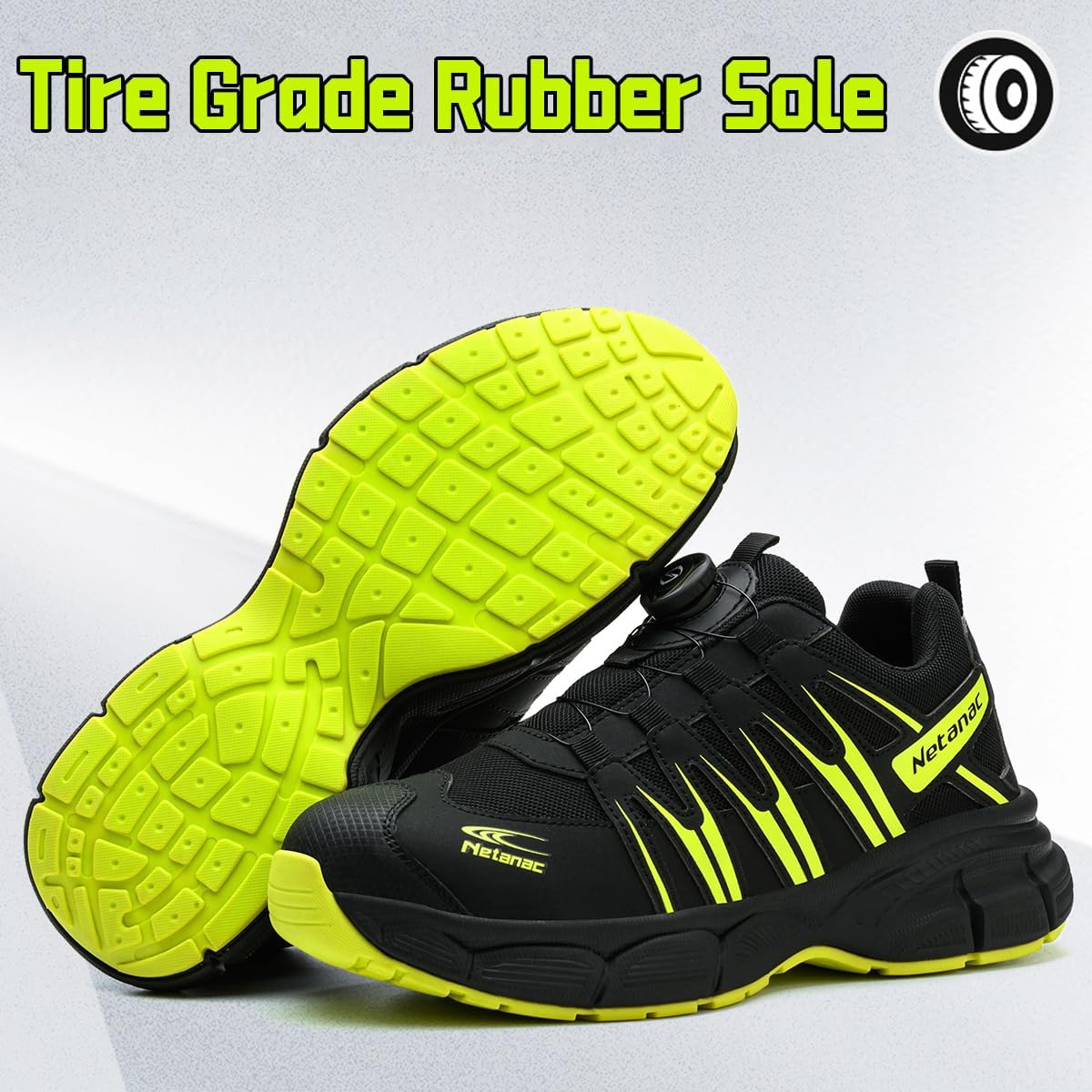 Detalle de Netanac Safety Trainers for Men and Women with Steel Toe Cap — Wide-Fit, Lightweight Composite Sole
