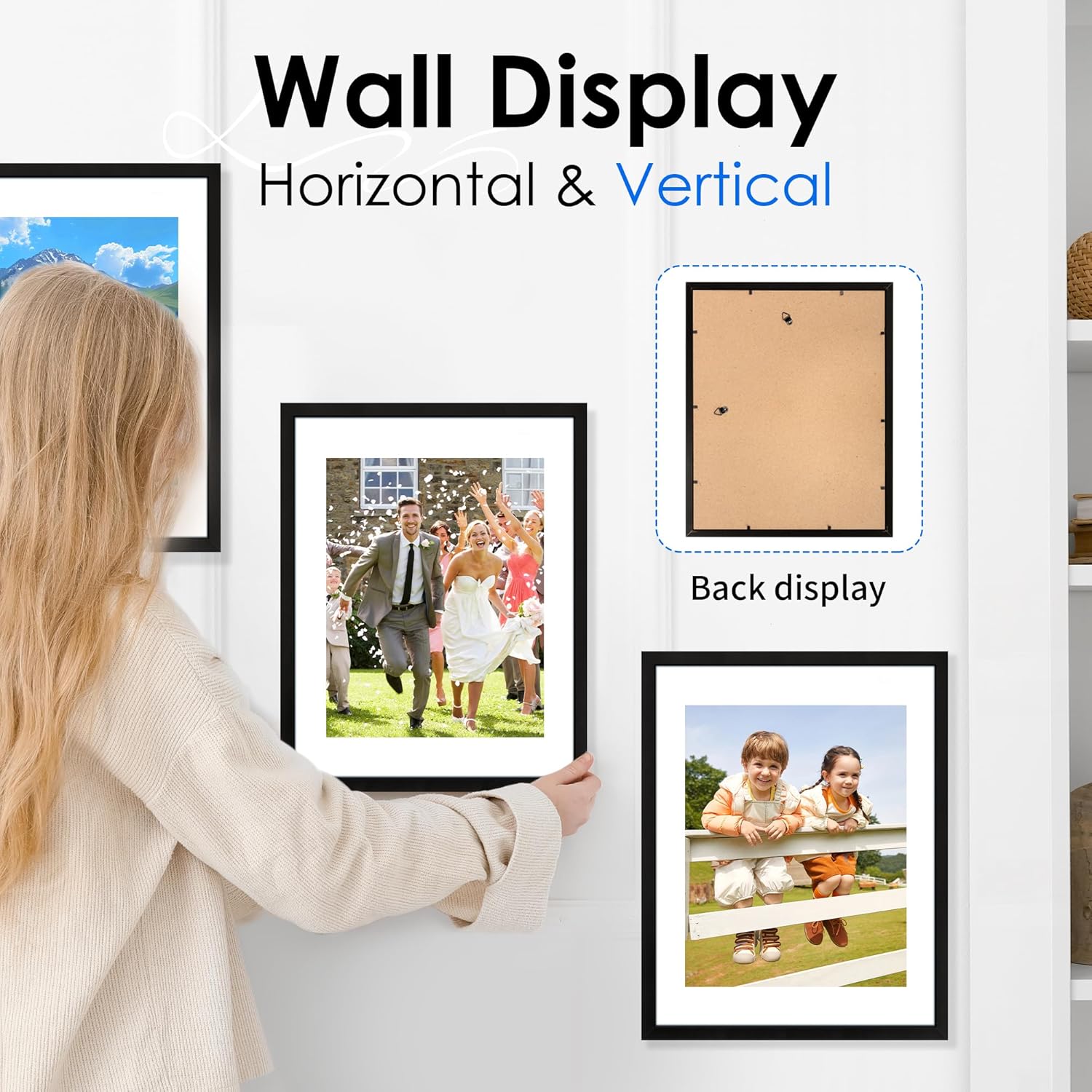 Detalle 1 de FIXSMITH 11x14 Picture Frames, 6-Pack, Black with HD Plexiglass