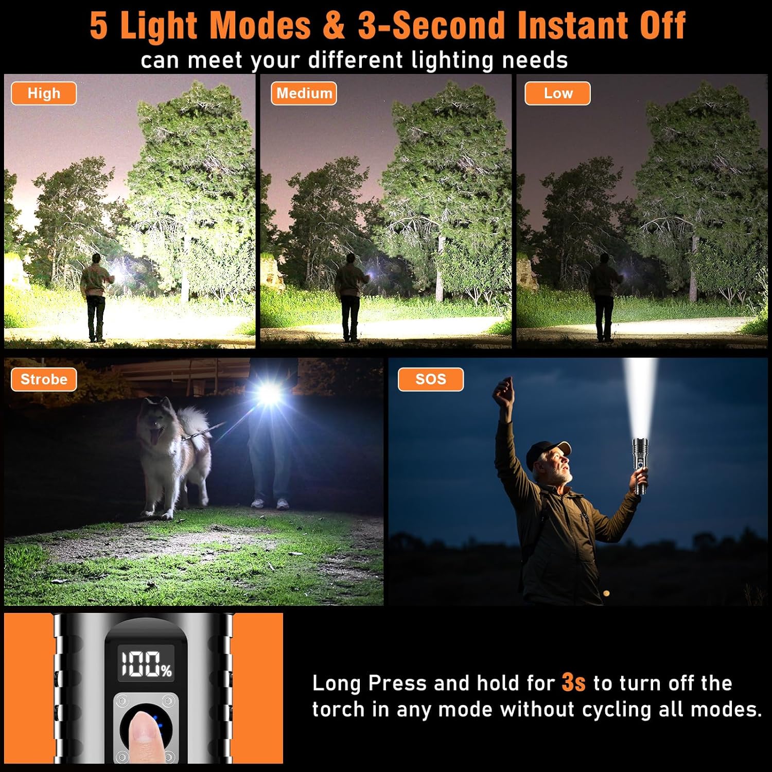 Thumbnail 6 de Shadowhawk XHM77.2 500000L LED Rechargeable Torch 🔦