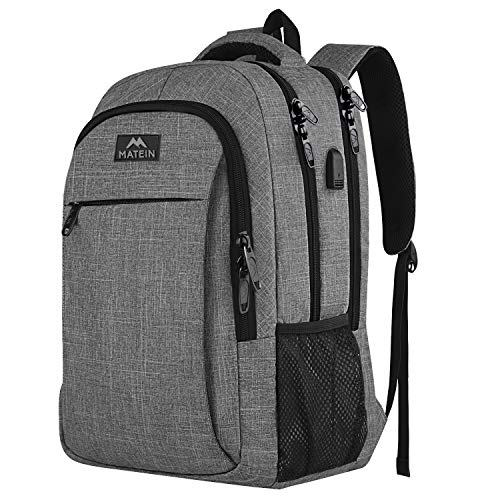 Detalle de MATEIN Sac à Dos pour Ordinateur Portable 15,6 Pouces – Fonctionnel et Antivol