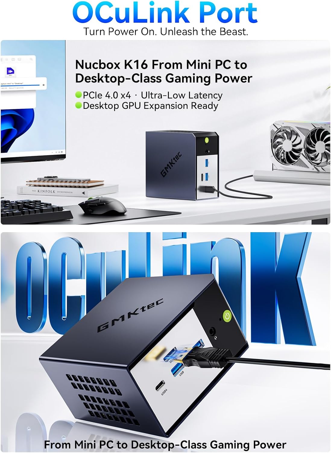 Thumbnail 4 de GMKtec K16 Mini PC Gaming Desktop with Ryzen 7 7735HS