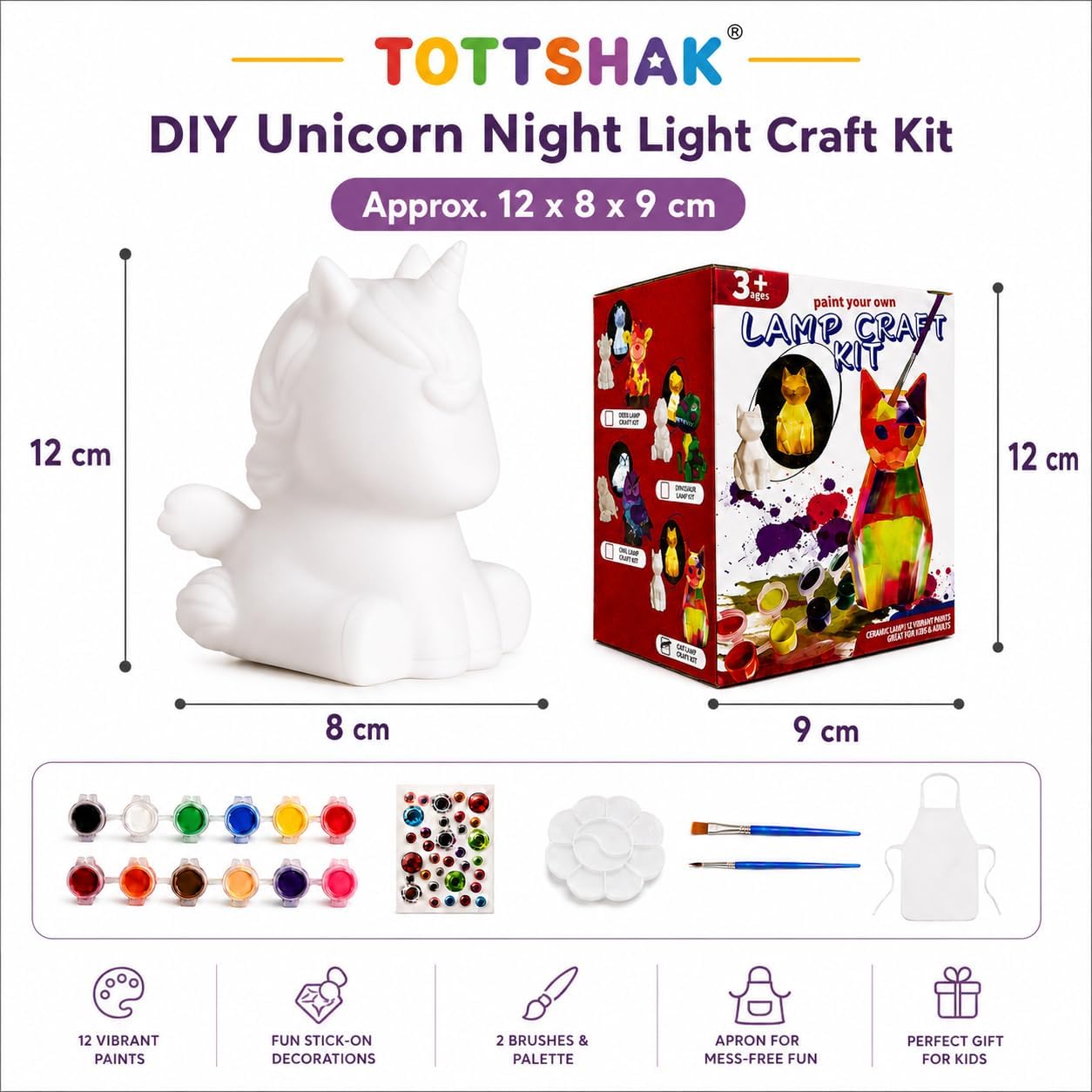 Detalle 2 de Paint Your Own Unicorn Lamp Kit – A Creative Glow-Up for Kids