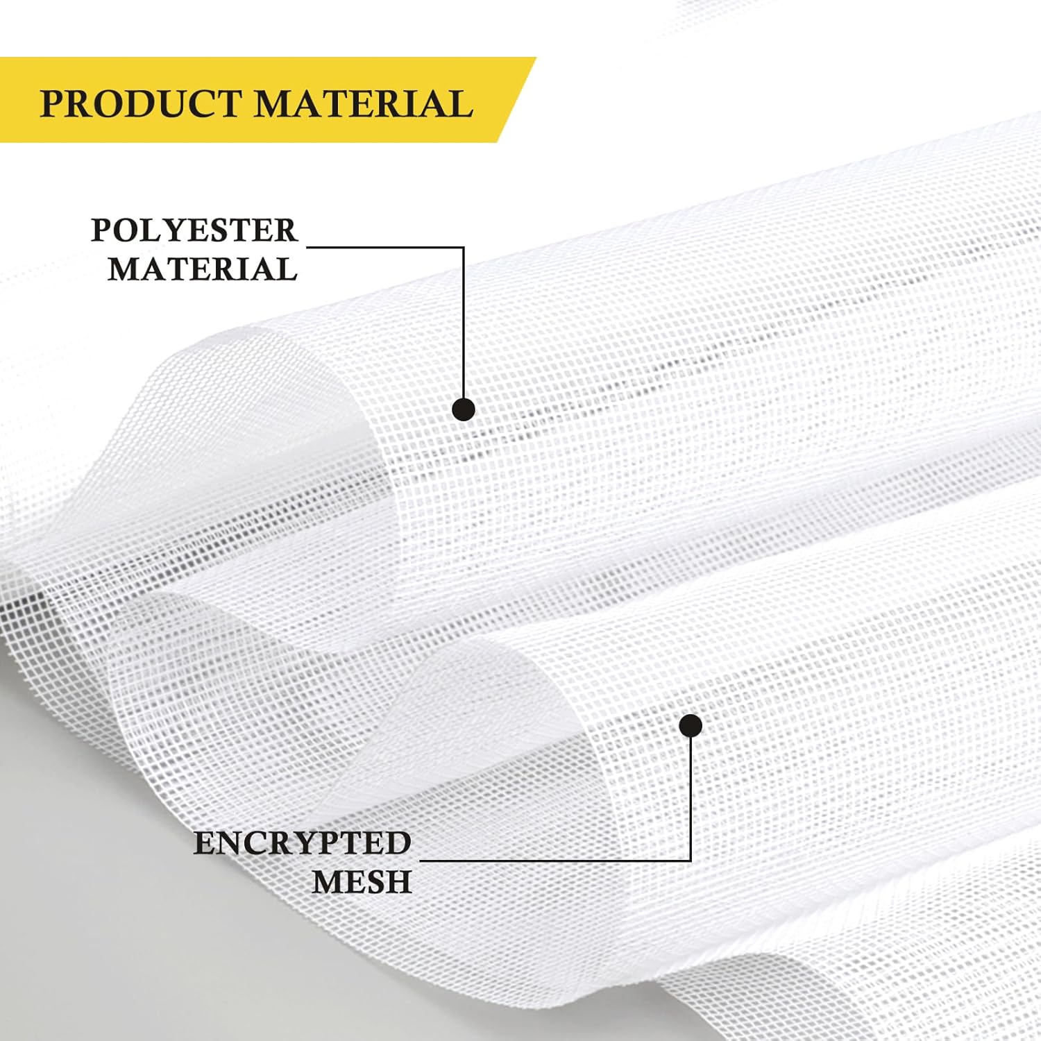 Thumbnail 3 de Fowong Fly Screens for Windows (120cm x 250cm) polyester insect mesh in white